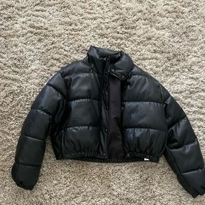 Zara faux leather puffer